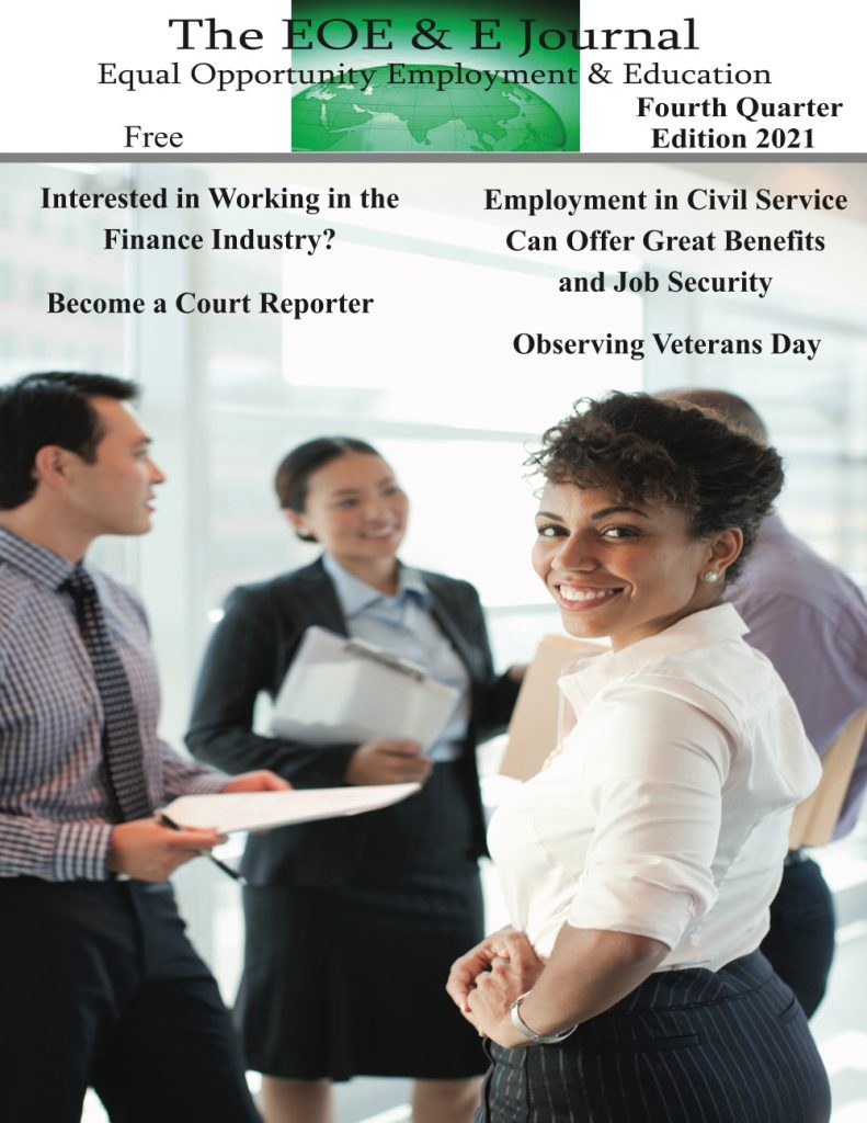 Featured articles include:

Interested in Working in the Finance Industry?
Become a Court Reporter
Employment in Civil Service Can Offer Great Benefits and Job Security
Observing Veterans Day
